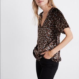 Madewell • Velvet Ruffle Tulip Sleeve Top